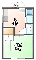 マリンハイツ 1Kの間取図画像