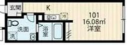 大田区新蒲田2丁目マンション ワンルームの間取図画像