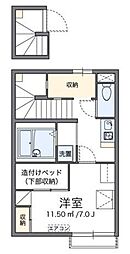 レオパレスパワーハウス 2階1Kの間取り