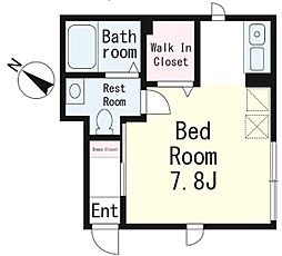 クレールコート ワンルームの間取図画像