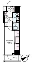 Log上野駅前 10階1Kの間取り