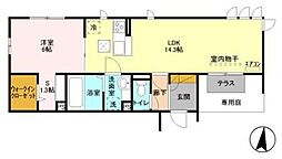 ベル・エキップ 1LDKの間取図画像
