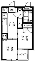 保戸田マンション 1LDKの間取図画像