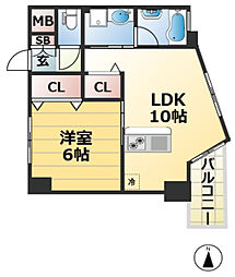 プリオーレ神戸大開通 1LDKの間取図画像