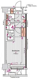 ARTESSIMOREVE 1Kの間取図画像