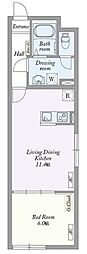 新宿WESTPLACE 1LDKの間取図画像
