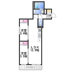 TIO HAVRE 2LDKの間取図画像
