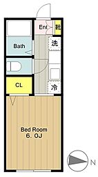 ワンダーランド 1Kの間取図画像