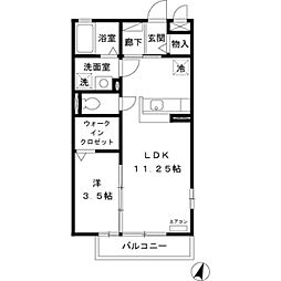 あさひ壱番館 1LDKの間取図画像