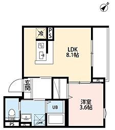 robot home 西八王子II(ロボットホーム ニシハチオウジツー) 1LDKの間取図画像