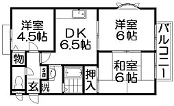 ラスターN 3DKの間取図画像