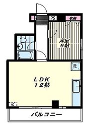 メゾン東麻布 1LDKの間取図画像