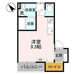 ふじみ野市福岡武蔵野アパート ワンルームの間取図画像