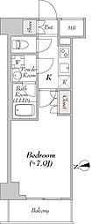 MYRIARESIDENCE浅草橋 1Kの間取図画像