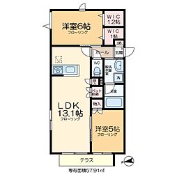 Ｂｏｎｈｅｕｒ　ｄｅ　Ｃｈｉｅｎ　Ｋｉｔａａｙａｓｅ 1階2LDKの間取り