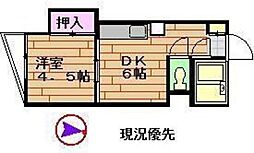 ガーデンヒル 1DKの間取図画像