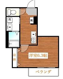 ソルナシェンテ赤羽 1Kの間取図画像