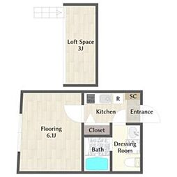 GardenPlace秋津 1Kの間取図画像