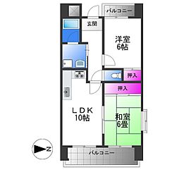 エスペランサ 2LDKの間取図画像