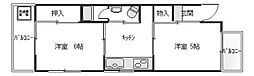 関町マウナハレ 2Kの間取図画像
