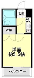 キャトルセゾン相模原 1Kの間取図画像