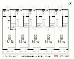 QUIET CRAB HOUSE 鶴見寺谷(仮) 1Kの間取図画像
