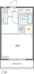 ロイヤルハイツみやび 1Kの間取図画像