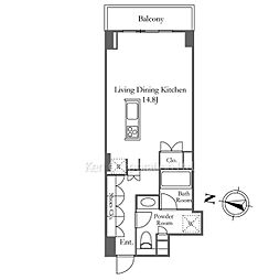 KDXレジデンス恵比寿 ワンルームの間取図画像