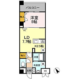 タンドリュクスプレミアム 1LDKの間取図画像