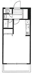 ドエル神宮前 1階ワンルームの間取り