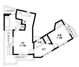 Win駒場 5階1LDKの間取り