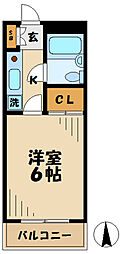 レジデンスクレイン 1Kの間取図画像