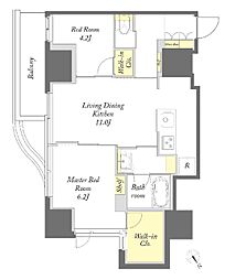 プライムメゾン 2LDKの間取図画像