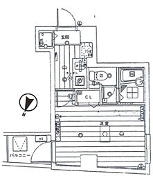 アムス東池袋 1Kの間取図画像