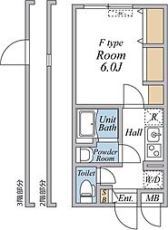リブリ・オリヴィエ 1Kの間取図画像