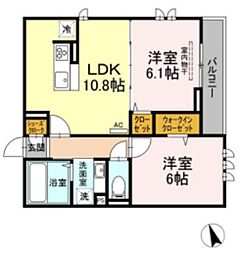 セジュール西台6 3階2LDKの間取り