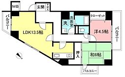 ツェルコバ狛江 2LDKの間取図画像