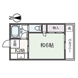 ニューオーツカマンション 1Kの間取図画像