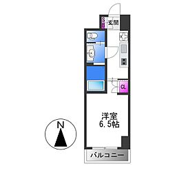 オズレジデンス今里南 1Kの間取図画像
