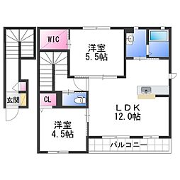 アルコイリス小二里 2LDKの間取図画像