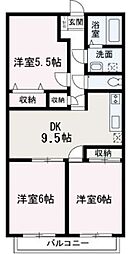 サンモール 3DKの間取図画像