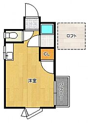 グランドヒル ワンルームの間取図画像
