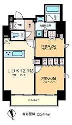 アトラス秋葉原カルモード 2LDKの間取図画像