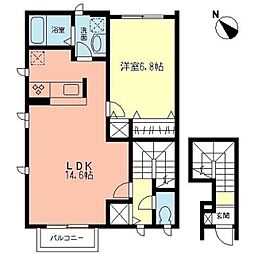 ヘーゼル鵠沼 1LDKの間取図画像