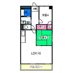 パークテラス北花田 2LDKの間取図画像