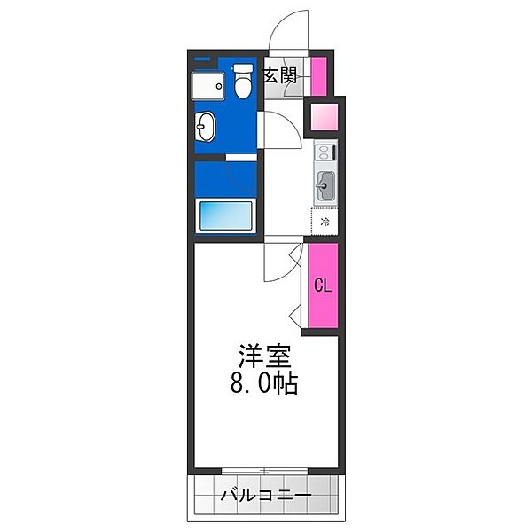 オランジュ上小阪 ｜大阪府東大阪市上小阪３丁目(賃貸マンション1K・2階・24.00㎡)の写真 その2