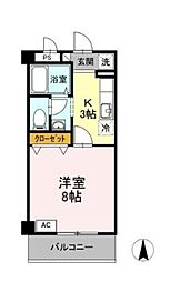 リビングタウン厚木 1Kの間取図画像