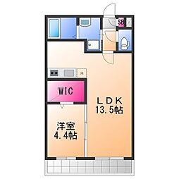 ジーメゾン石津町東アビデ 1LDKの間取図画像