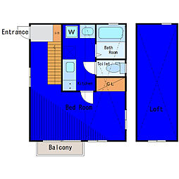 JR山手線 五反田駅 徒歩8分の賃貸アパート 2階1Kの間取り