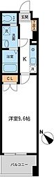 フィオーレ月島 1Kの間取図画像